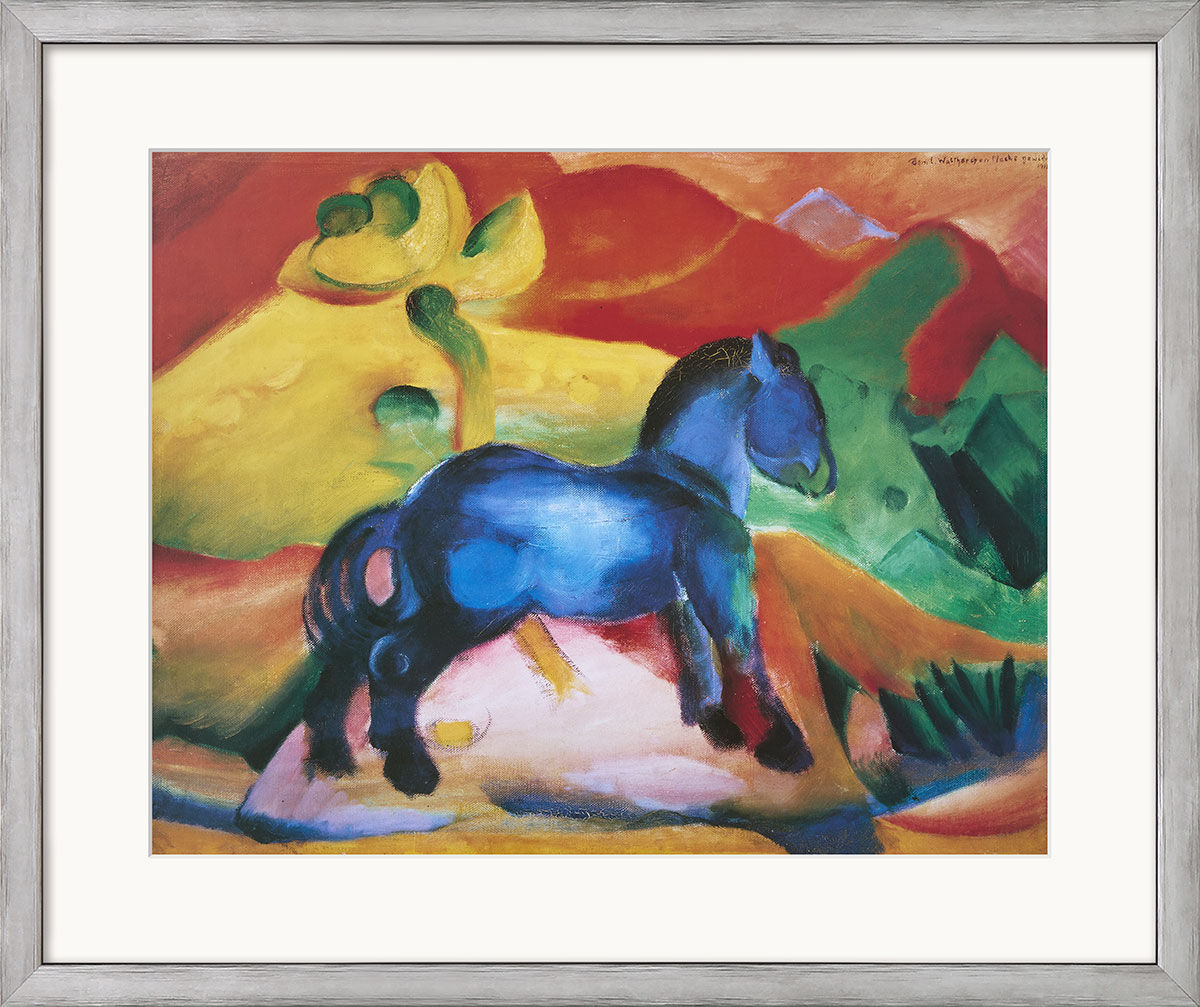 Bild "Lilla blå hästen" (1912), inramad av Franz Marc