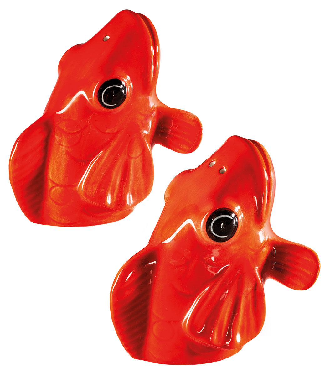 Salt and pepper shaker "Fishes for Dishes", ceramic