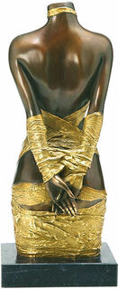 Sculpture "Drapery II", bronze version partially gold-plated by Willi Kissmer