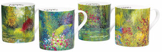 Set of 4 mugs "Giverny", porcelain