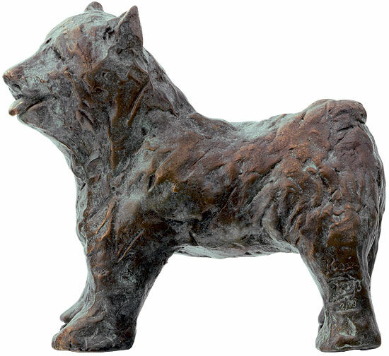 Skulptur "Hund" (2013), Bronze von Irene Kau