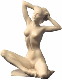Skulptur "Sitzender Akt", Version in Kunstmarmor von Roman Johann Strobl