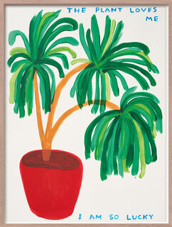 Picture "The plant loves me" (2023) by David Shrigley