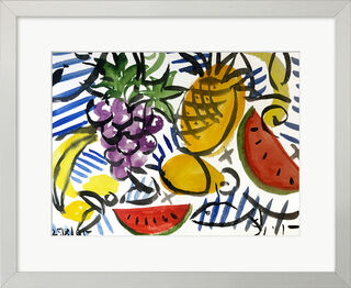 Picture "Fruits and Fish, 1995" (Original / Unique piece), framed