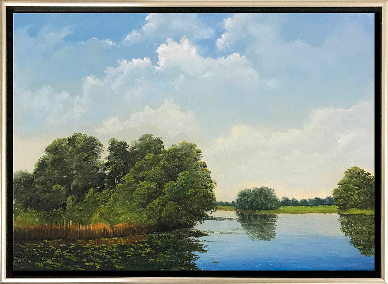 Picture "Rheinauen" (2021) (Original / Unique piece), framed by Arnold Voet