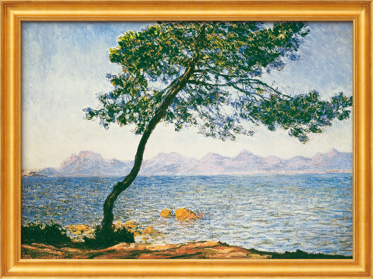 Tableau "Antibes" (1888), version encadrée dorée de Claude Monet
