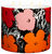 Duftkerze in Porzellanschale "Color Flowers", rot/pink