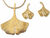 Ginkgo jewellery set in 925 sterling silver, gold-plated