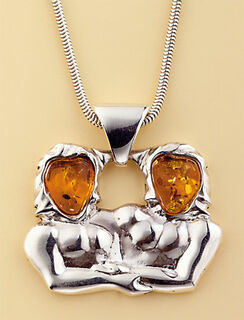 Amber pendant "Zodiac Sign Gemini" (21.5.-21.6.) (without chain)