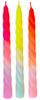 Set of 3 stick candles "Shades of Fruit Salad"