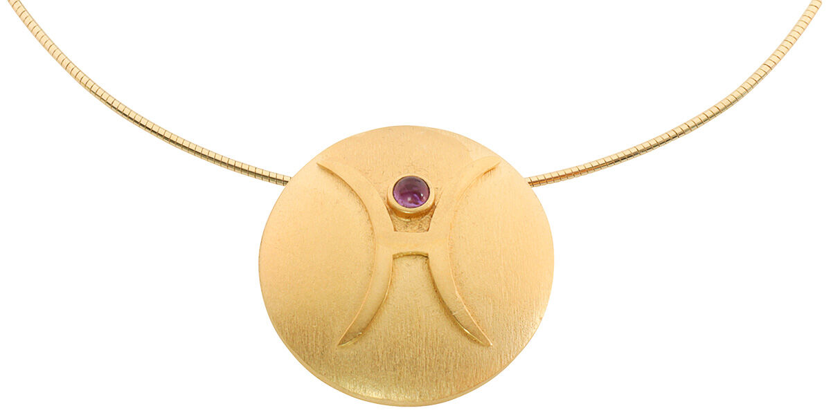 Zodiac necklace "Pisces" (20.02.-20.03.) with lucky amethyst stone by Petra Waszak