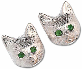 Stud earrings "Silver Bastet"
