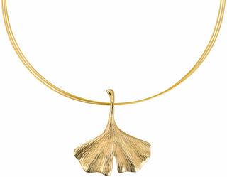 Necklace "Ginkgo", gold version