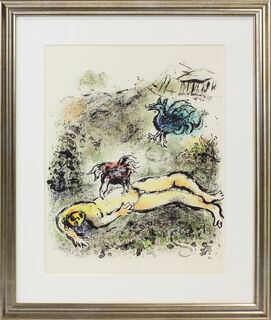 Bild "Die Odyssee - Tityus" (1989), gerahmt von Marc Chagall
