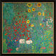 Tableau "Jardin de ferme avec tournesols" (vers 1907), version encadrée noir et or de Gustav Klimt