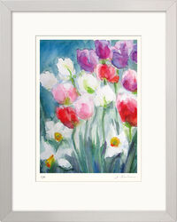 Tableau "Tulipes et jonquilles" (2019), encadré