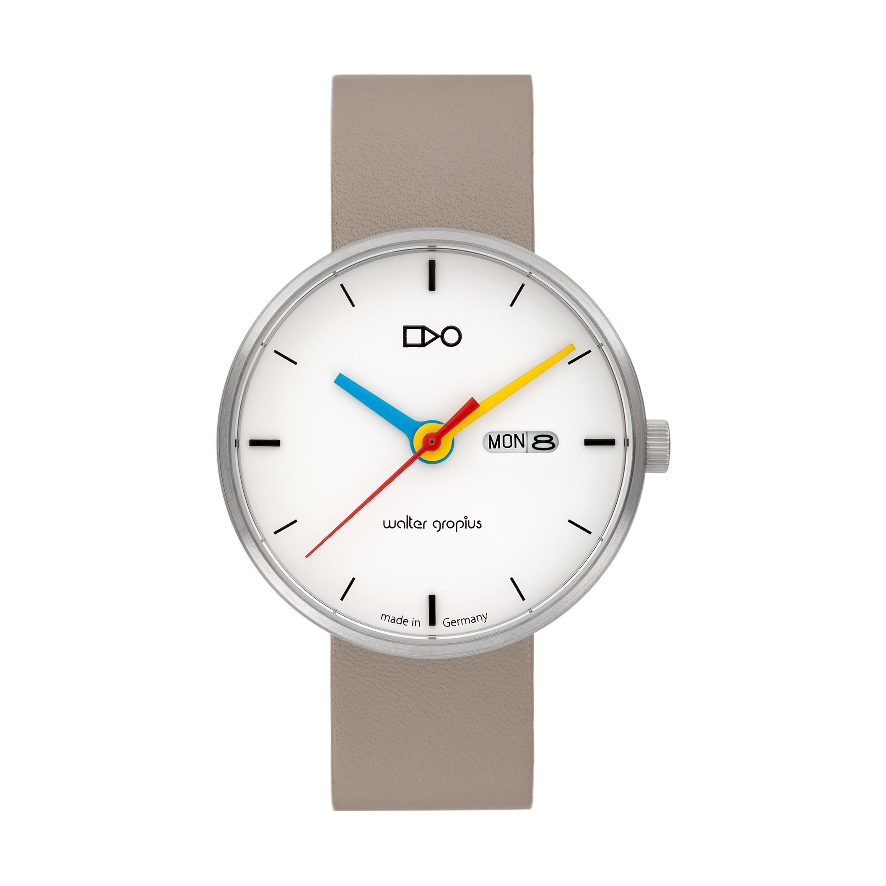 Bauhaus Walter Gropius "Forum Simplex Date" polshorloge – Gemaakt in Duitsland – Saffierglas – 39 mm
