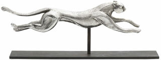 Skulptur "Gepard", Metallguss versilbert von Birgit Stauch