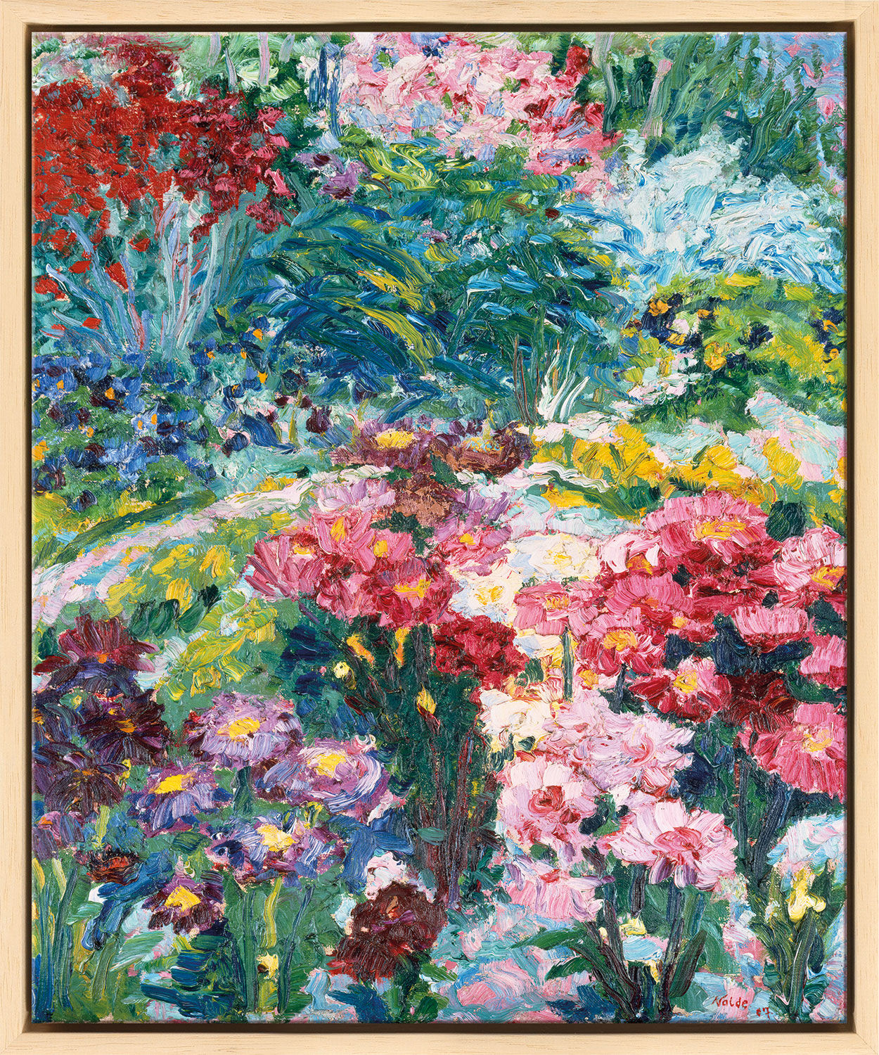 Picture "Anna Wied's Garden" (1907), natural framed version by Emil Nolde