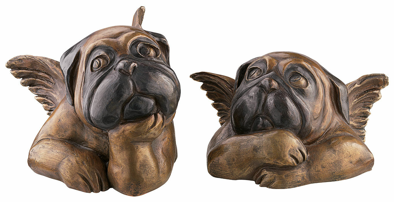 Sculpture set "Sistine Pugs", bronze version by Loriot