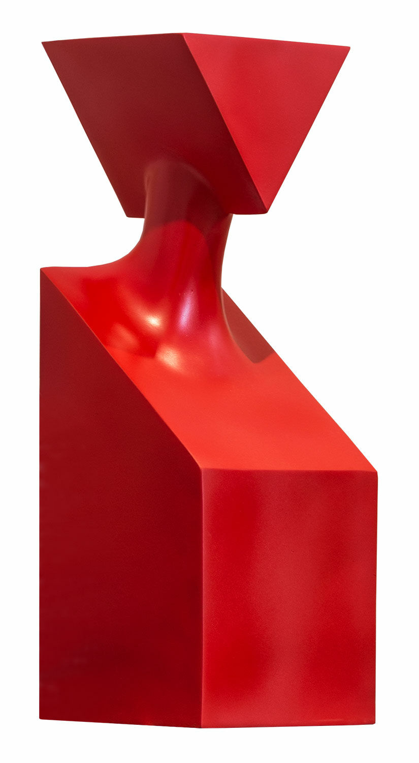 Sculptuur "De Muzen Thalia", rood gegoten versie von Renaat Ramon