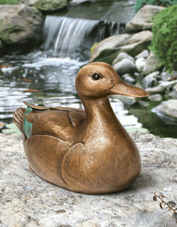 Sculpture de jardin "Mère canard", bronze