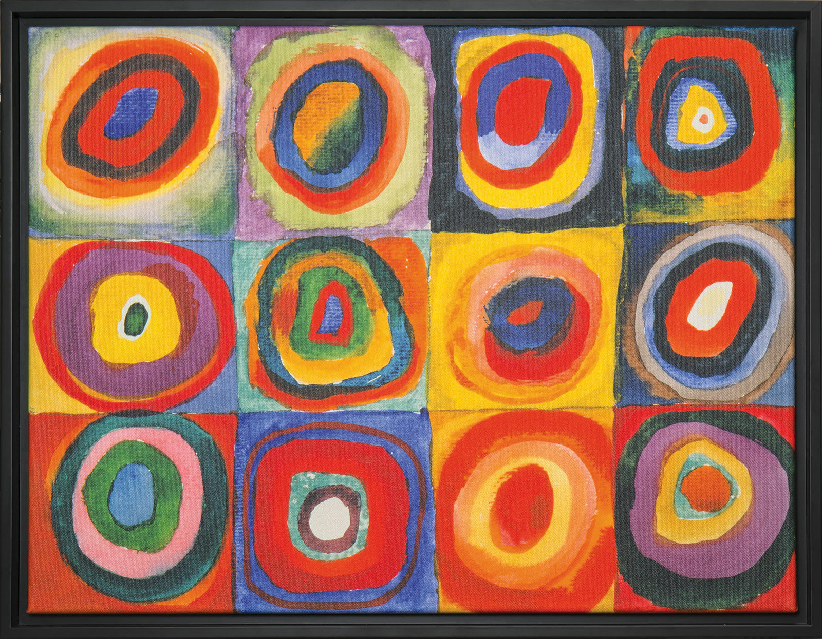 Beeld "Kleurstudie vierkanten" (1913), ingelijst von Wassily Kandinsky