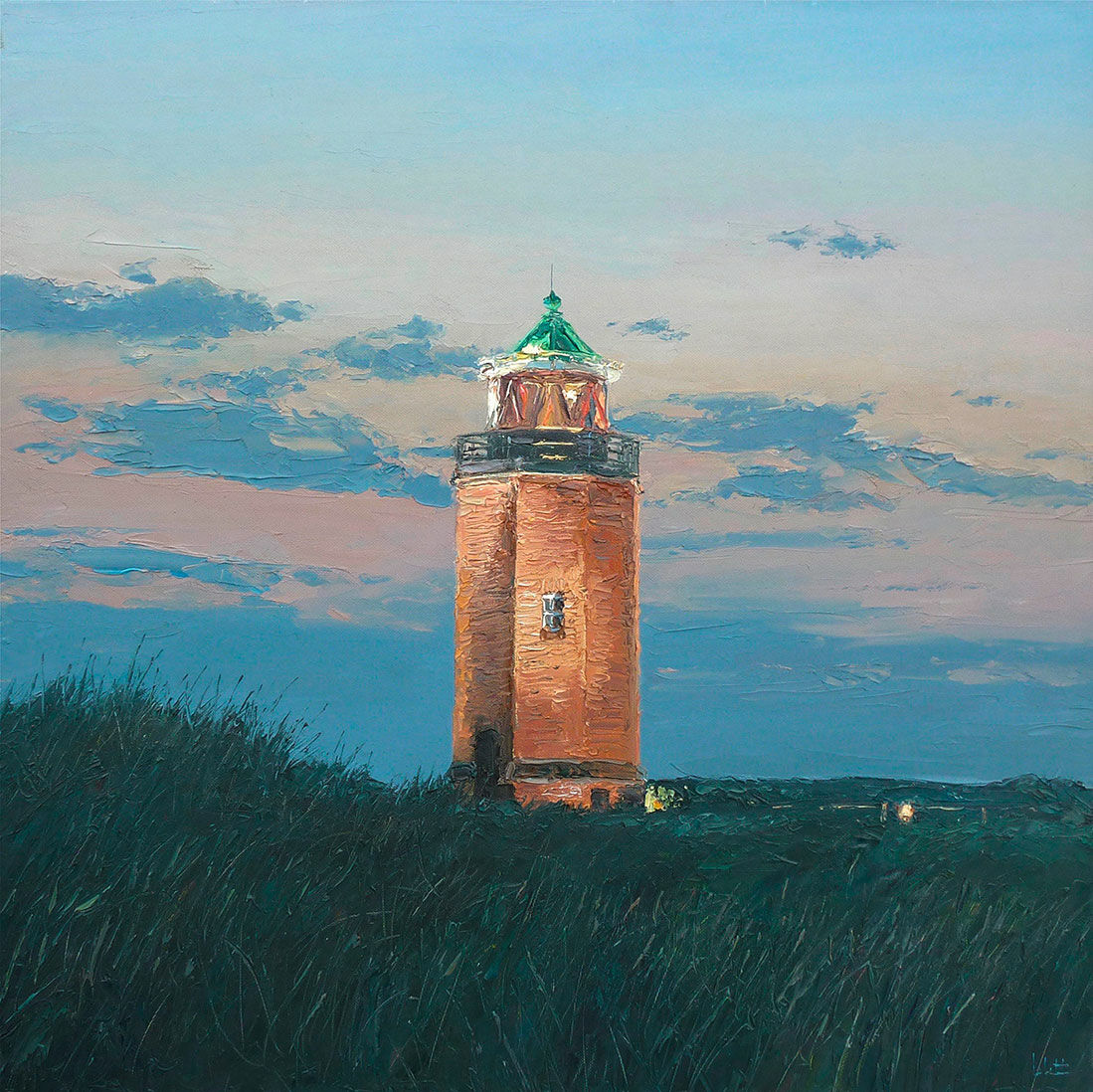 Picture "Lighthouse in Kampen" (2021) (Original / Unique piece), on stretcher frame by Peter Witt