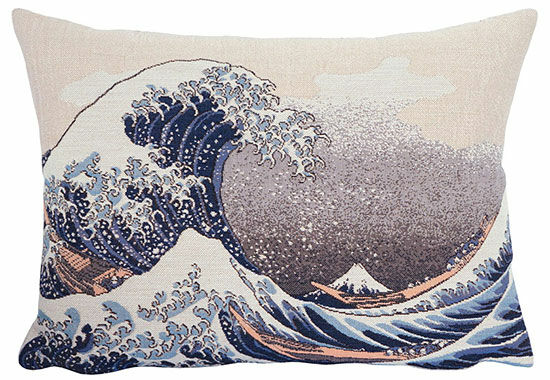 Housse de coussin "La grande vague au large de Kanagawa" (1830) von Katsushika Hokusai