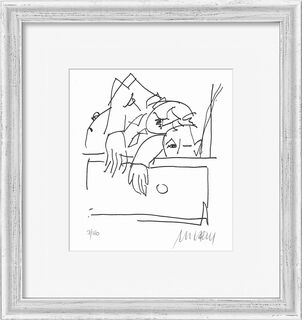 Picture "Father with Son" (2021), framed by Armin Mueller-Stahl