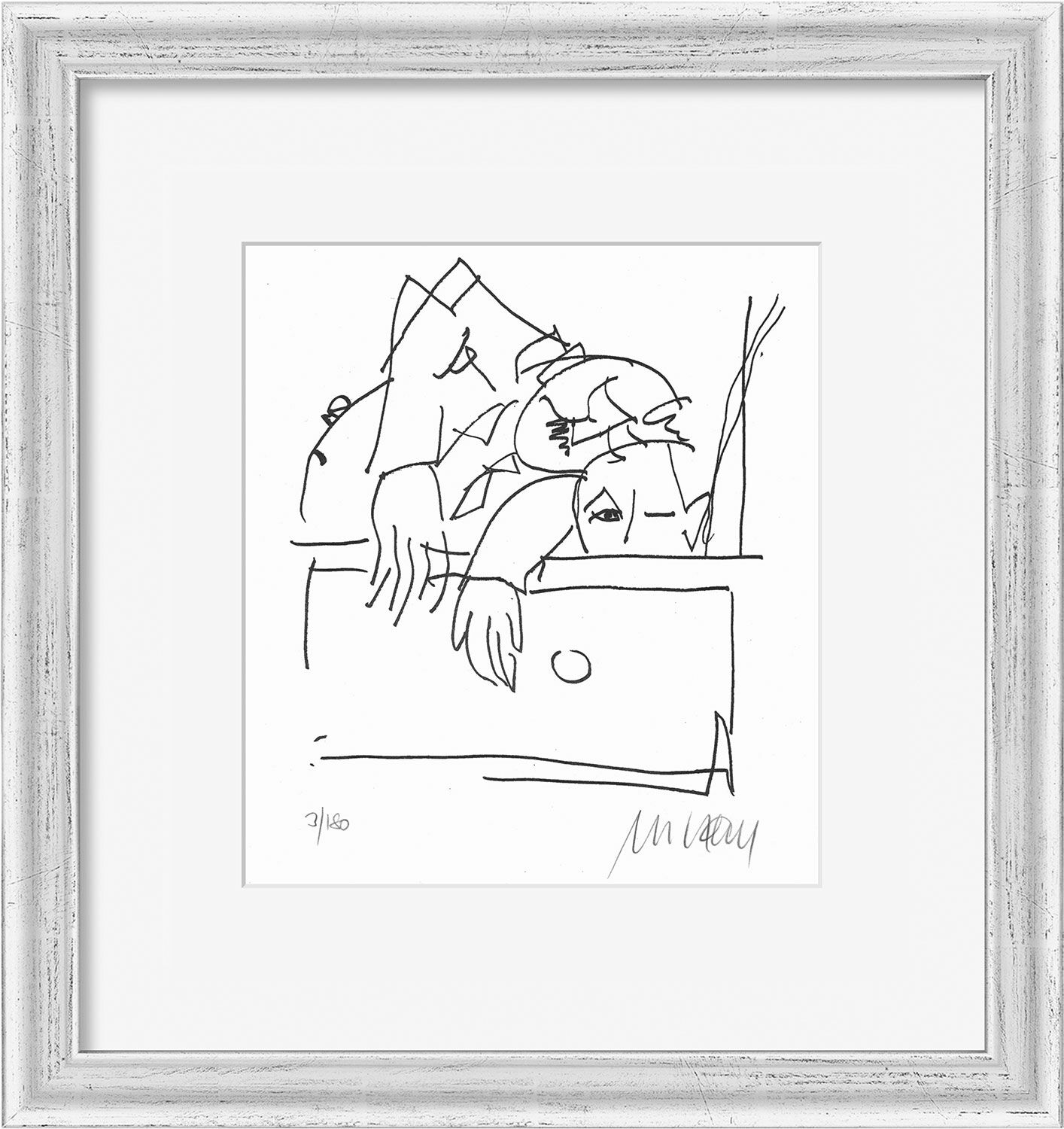 Picture "Father with Son" (2021), framed by Armin Mueller-Stahl