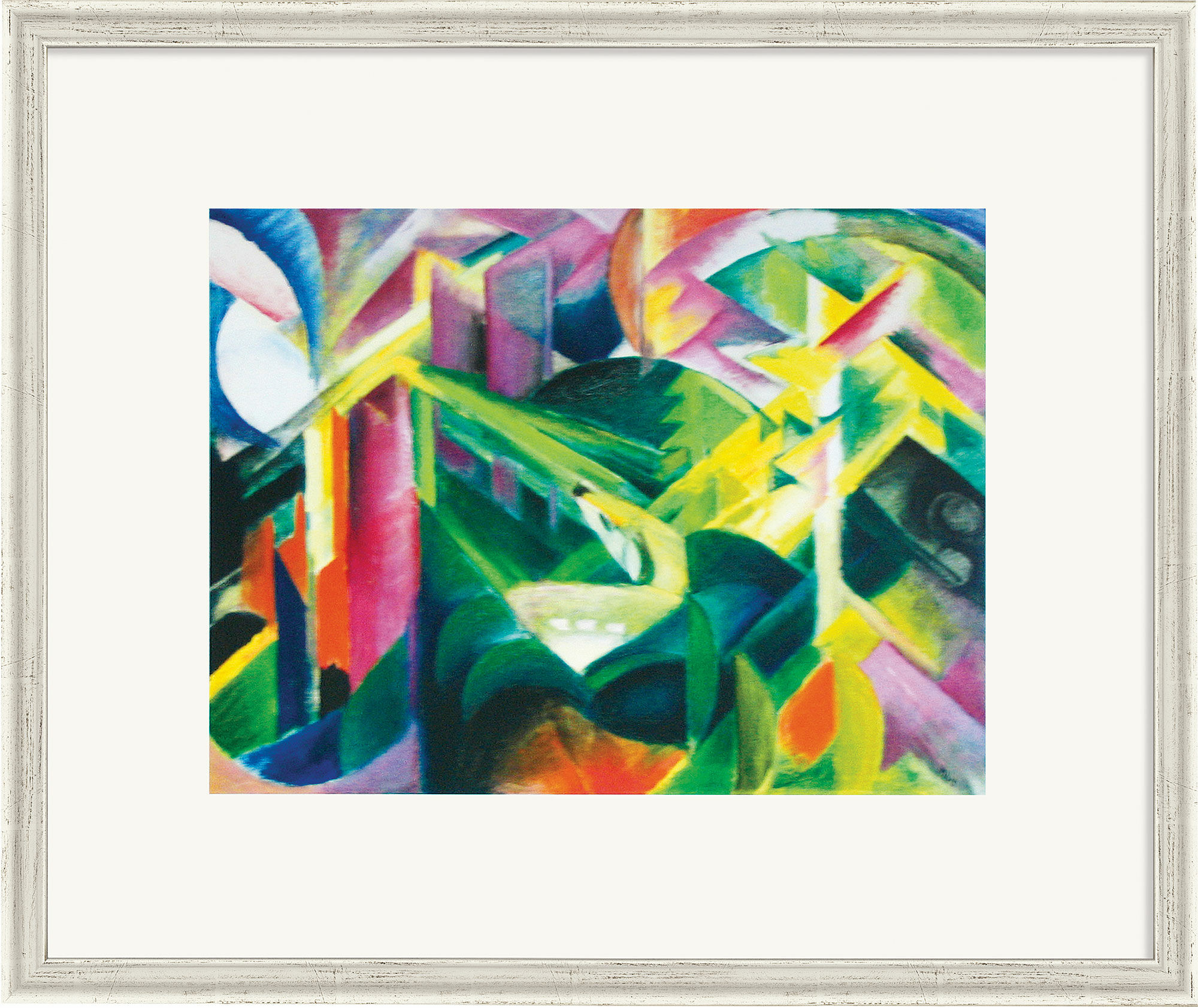 Picture "Deer in the Monastery Garden" (1912), framed by Franz Marc