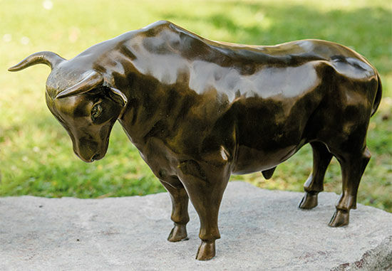 Sculpture de jardin "Bull", bronze