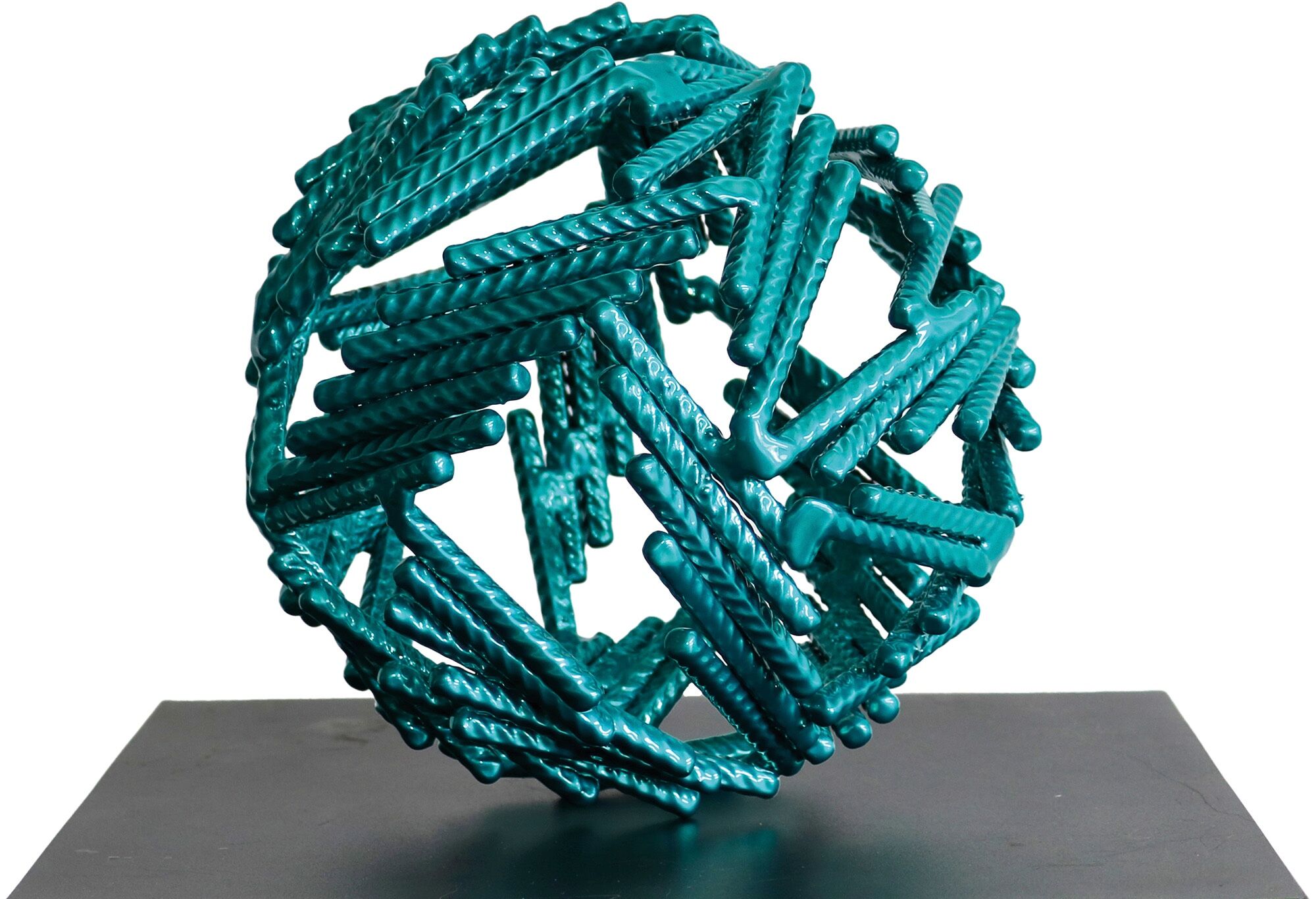 Skulptur "Sphere Petite Turquoise" (2025) (Serielles Unikat) von Christine Liebich