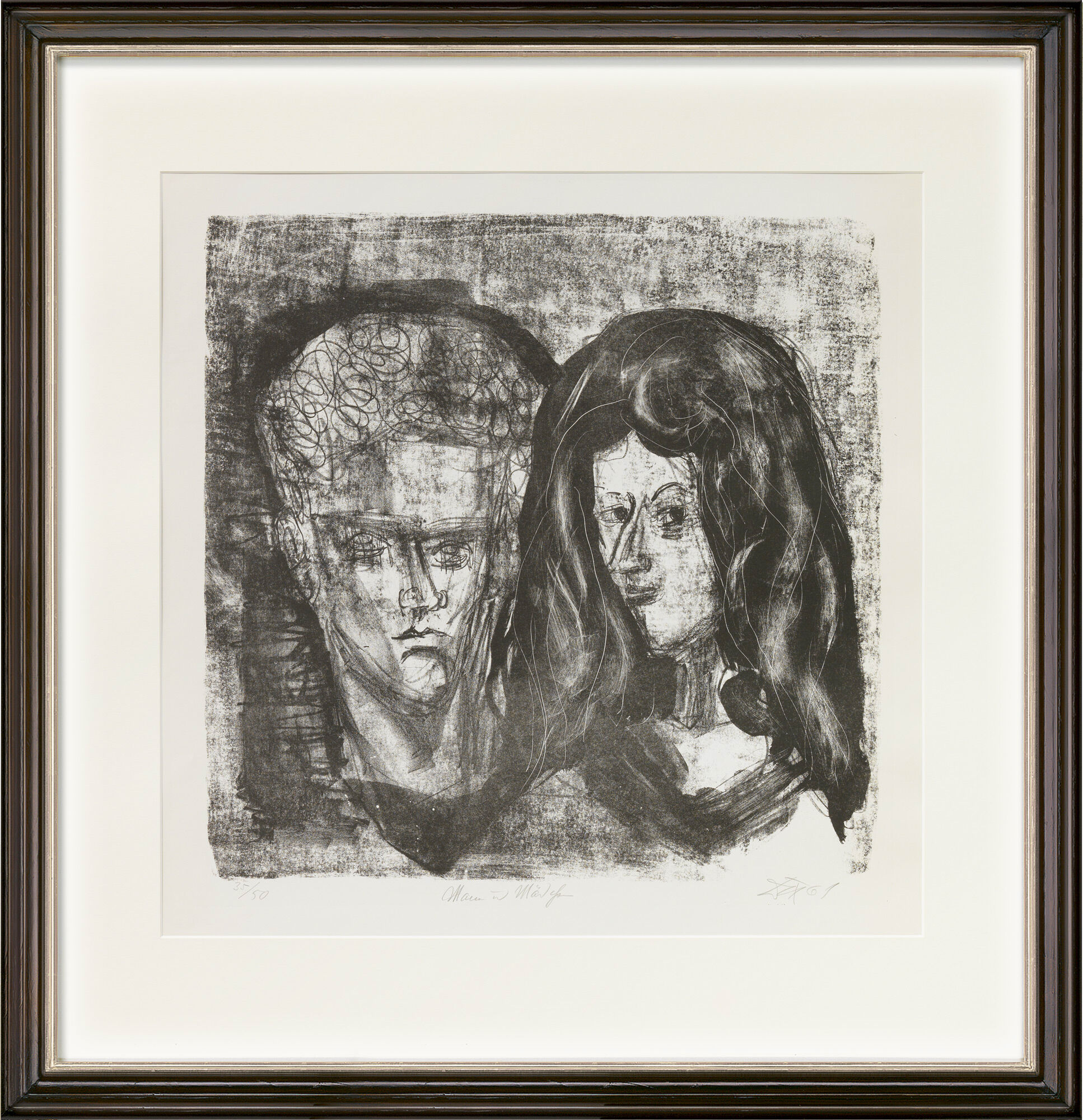 Picture "Man and Girl" (1961) by Otto Dix