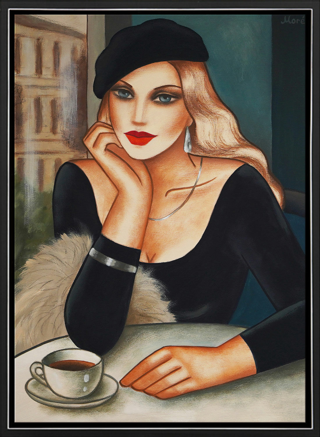 Picture "Black Coffee" (2023) (Original / Unique piece), framed by Ekaterina Moré