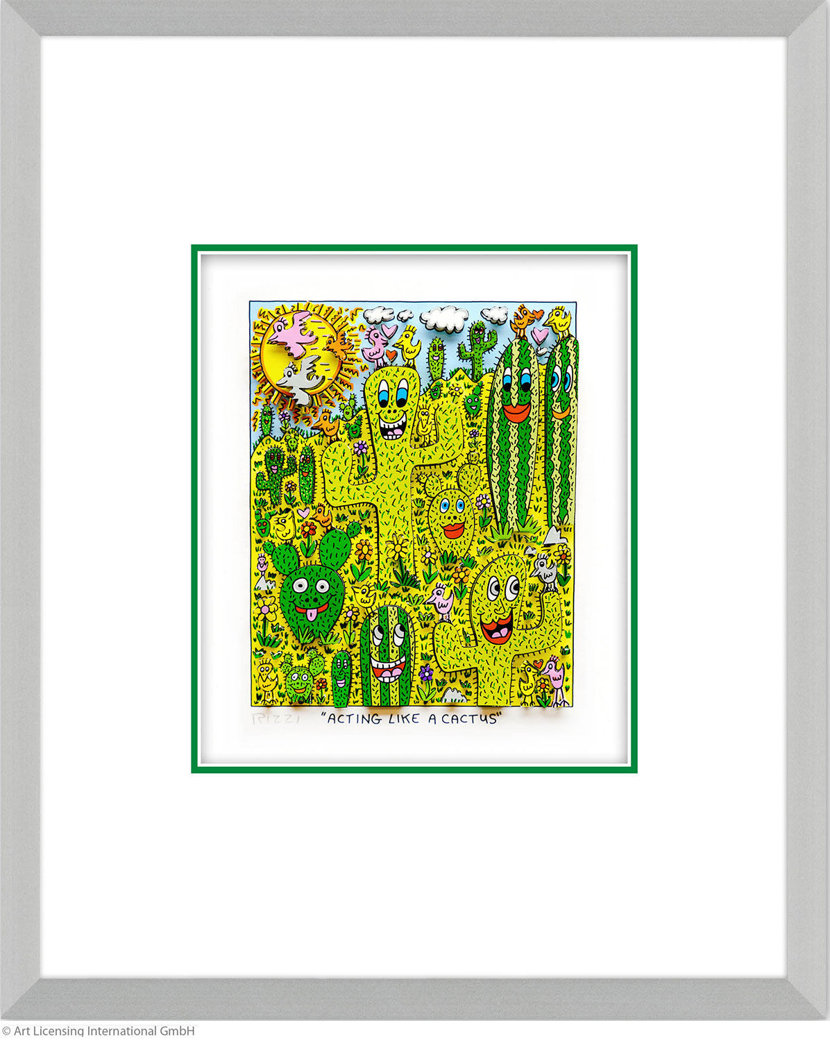 3D-billede "ACTING LIKE A CACTUS" (2025), indrammet af James Rizzi