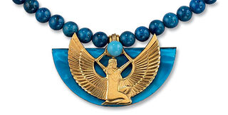 Collar "Winged Isis" con cuentas de lapislázuli azul de Petra Waszak