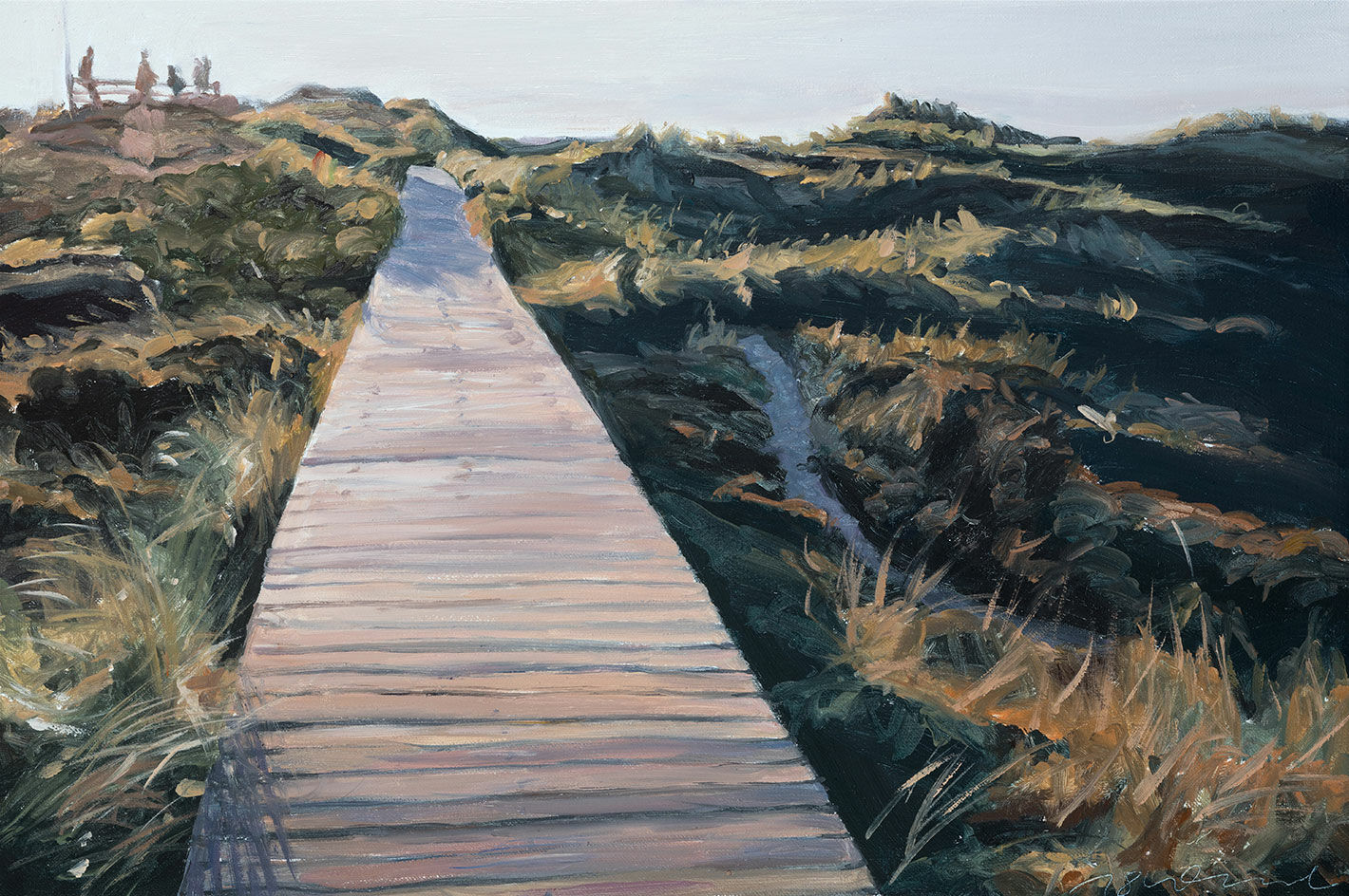 Picture "Boardwalk" (2018) (Original / Unique piece), on stretcher frame by Susanne Wind