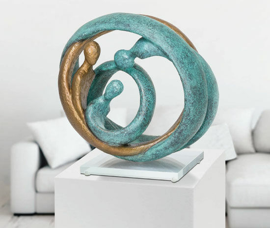 Skulptur "Family II", Bronze von Andrea Kraft