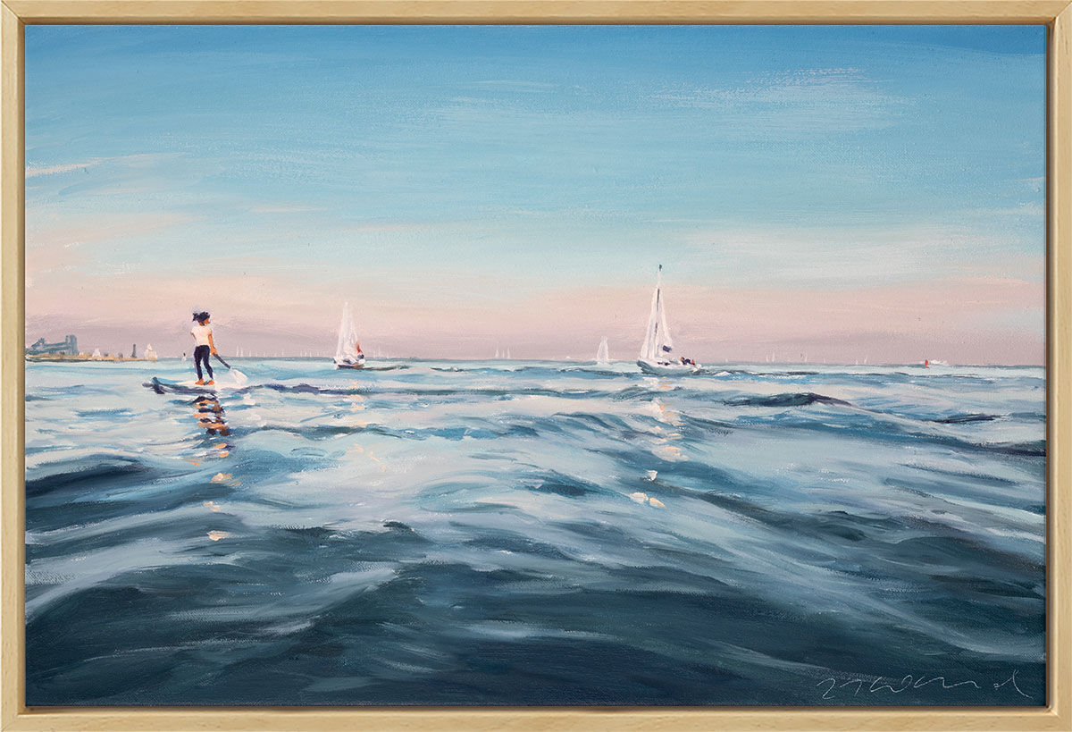 Bild "On the Water" (2021) (Original / Unik förlaga), inramad av Susanne Wind