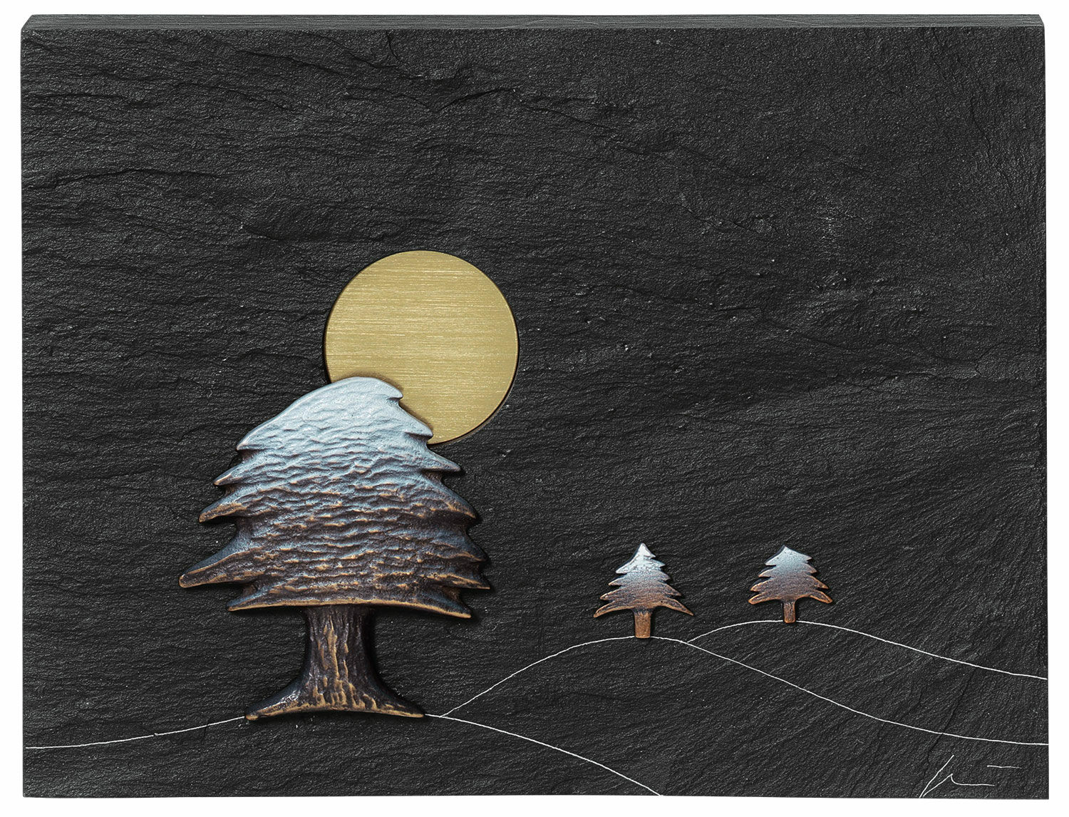 Wandobject "WINTER - Sneeuw die valt op ceders" - uit de "Seizoenencyclus" von Klaus Börner