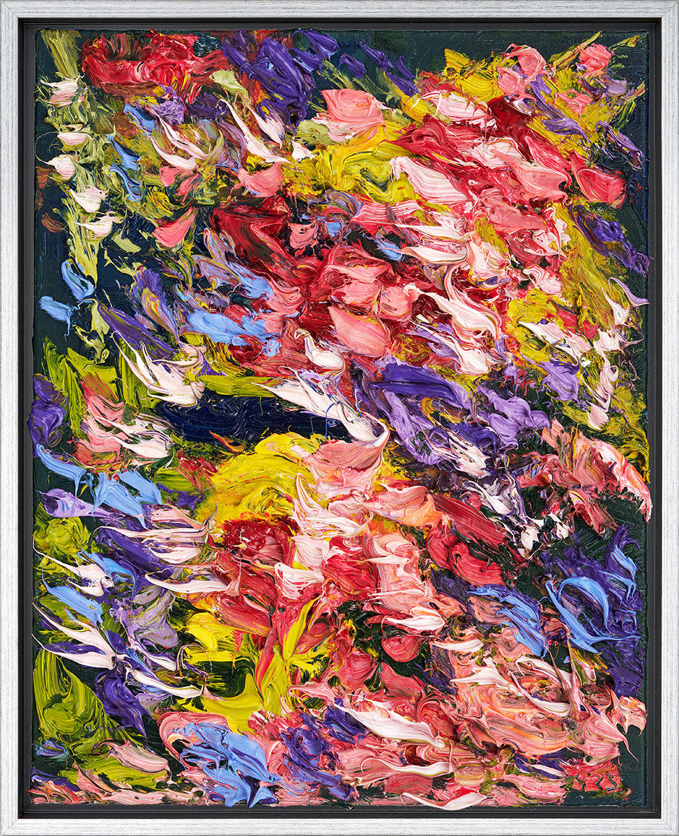 Bild "Gartenblumen" (2023) (Original / Unikat), gerahmt von Ben Kamili