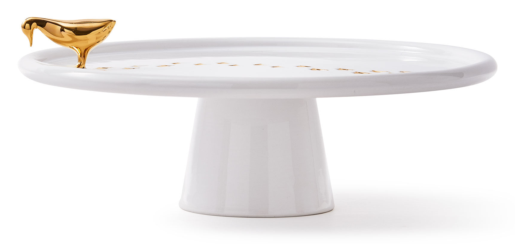 Serving platter "Walking Duck", white and golden version by Pols Potten