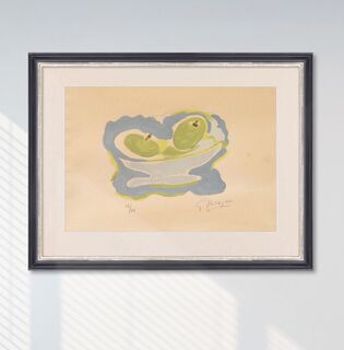 Picture "Les pommes" from "Si le mourais là-bas" (1962) by Georges Braque