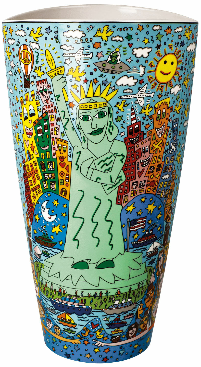 Porcelain vase "The Big Apple is Big on Liberty" by James Rizzi