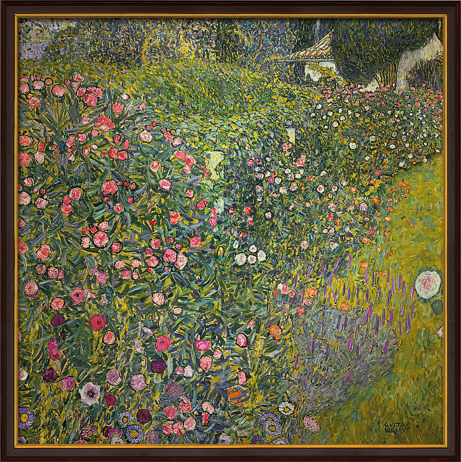 Bild "Italienische Gartenlandschaft" (1913), gerahmt von Gustav Klimt