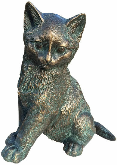 Sculpture de jardin "Jeune chaton", bronze