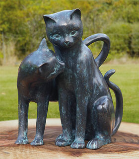 Tuinbeeld "Spelende katten", brons