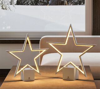 Draadloos LED lichtobject "Star" (groot, hoogte 40,6 cm), dimbaar